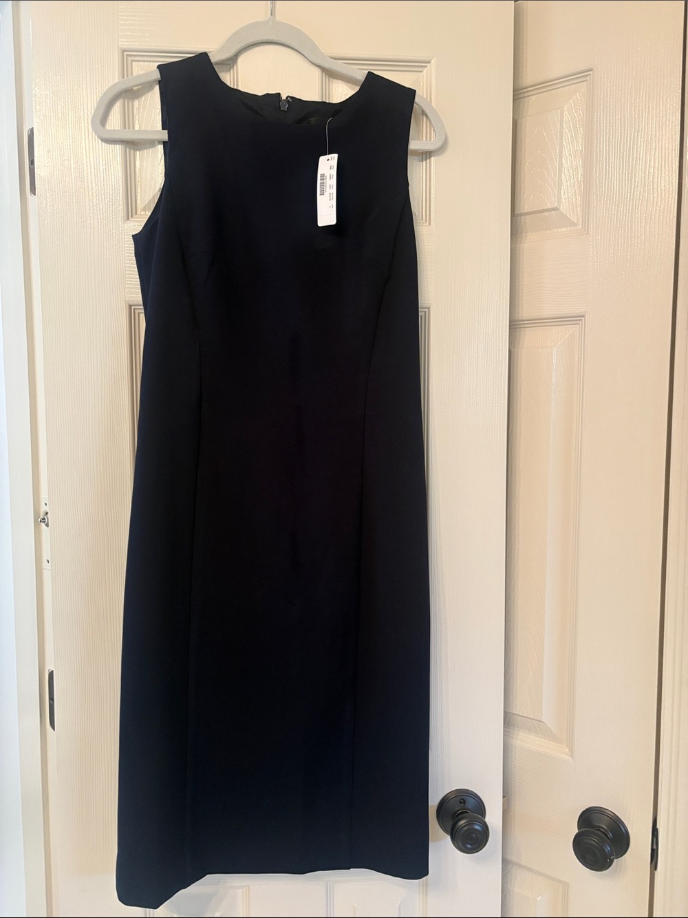Classic Navy Sheath Dress - Elegant Sleeveless Workwear